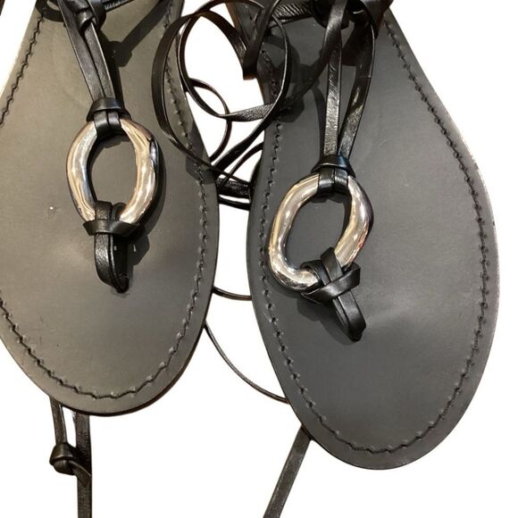 AQUA x Liat Baruch Women's Ilria Ankle Tie Strappy Thong Sandals Size 10 - Picture 11 of 13